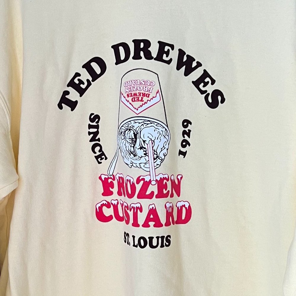 Yellow Ted Drewes St Louis Comfort Colors Crew Neck Sweater